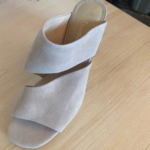 Size 8.5 Suede Leather Heeled Sandals